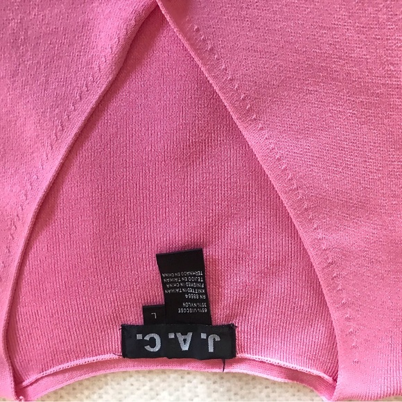 J.A.C. 2 Piece Sweater Set, pink, button cardigan, square neck sleeveless shell - Picture 12 of 13